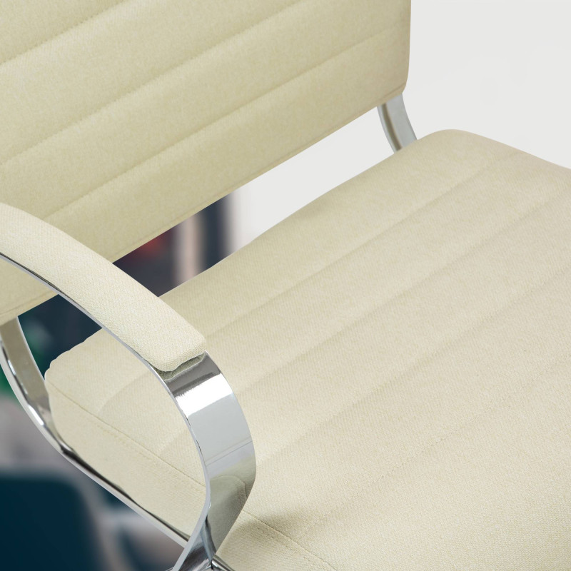 Chaise de bureau en tissu Oakland crème