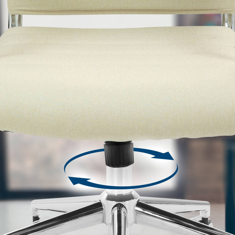 Chaise de bureau en tissu Oakland crème