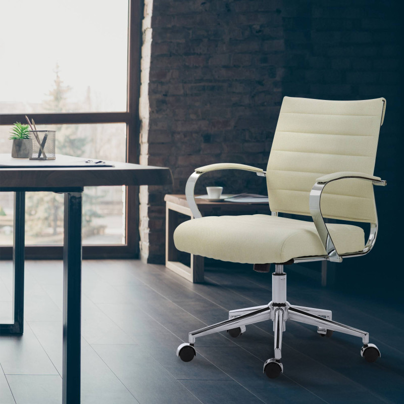 Chaise de bureau en tissu Oakland crème
