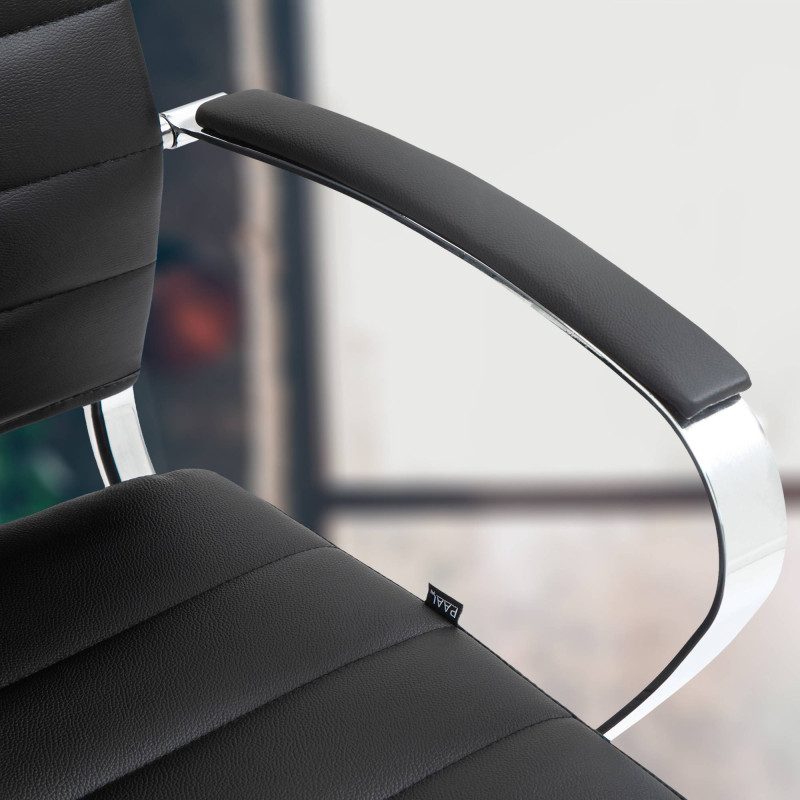 Chaise de bureau Oakland en cuir véritable noir