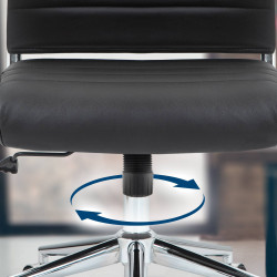 Chaise de bureau Oakland en cuir véritable noir