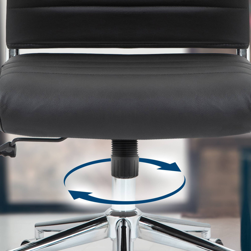 Chaise de bureau Oakland en cuir véritable noir