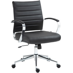 Chaise de bureau Oakland en cuir véritable noir