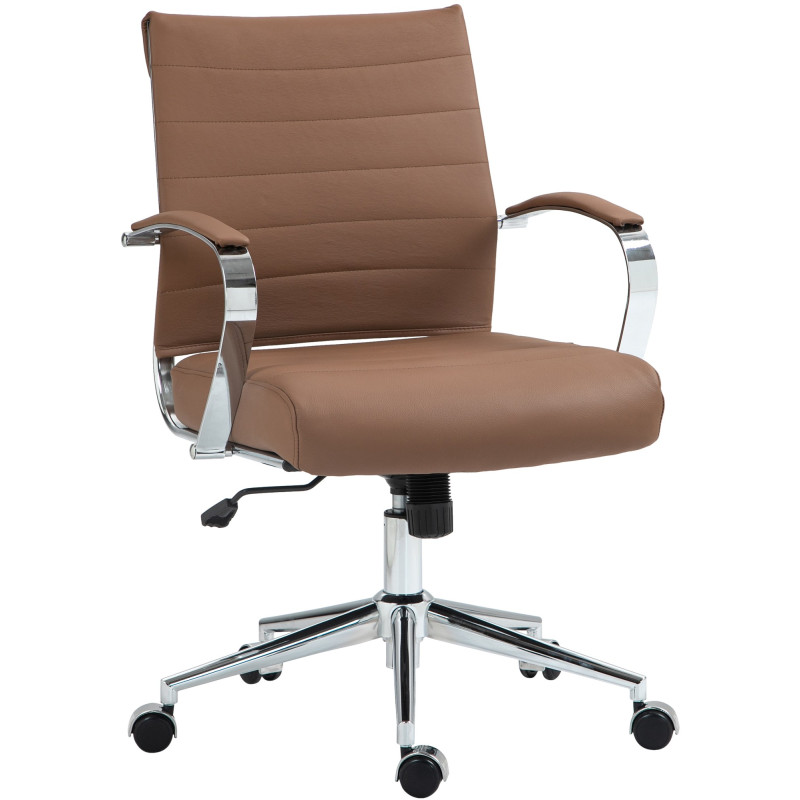 Chaise de bureau Oakland en cuir véritable marron clair