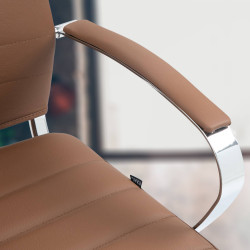 Chaise de bureau Oakland en cuir véritable marron clair