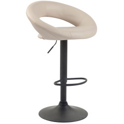 Juego de 2 taburetes de bar Olinda en piel sintética negra y crema