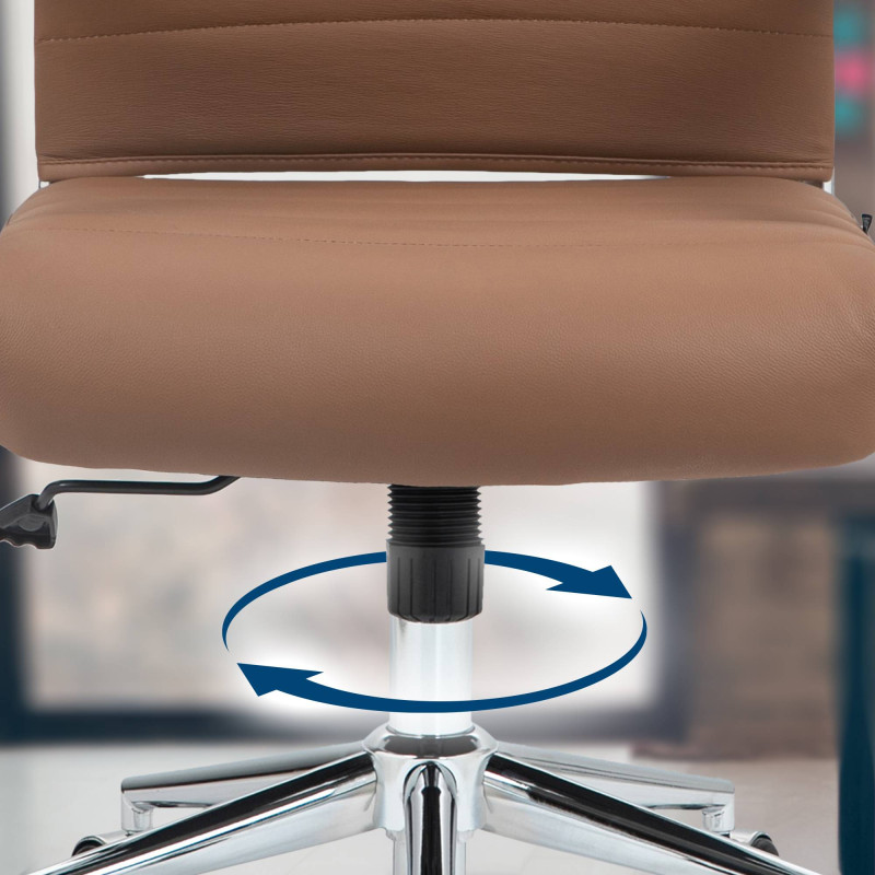 Chaise de bureau Oakland en cuir véritable marron clair