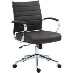 Chaise de bureau Oakland en cuir véritable brun