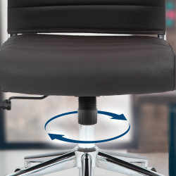 Chaise de bureau Oakland en cuir véritable brun