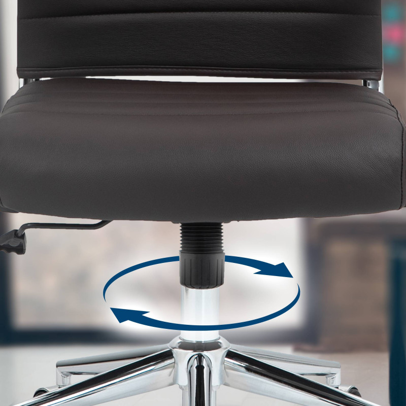 Chaise de bureau Oakland en cuir véritable brun