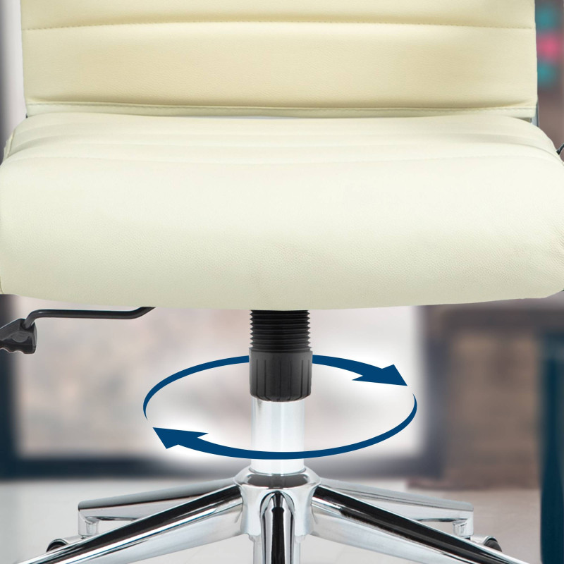 Chaise de bureau Oakland en cuir véritable crème