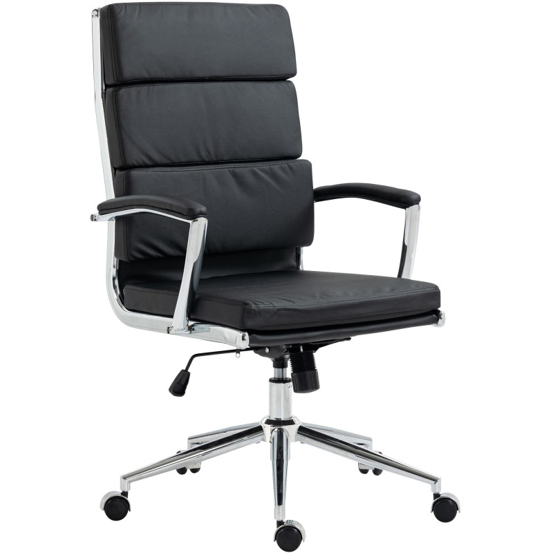 Chaise de bureau Cleveland en similicuir noir