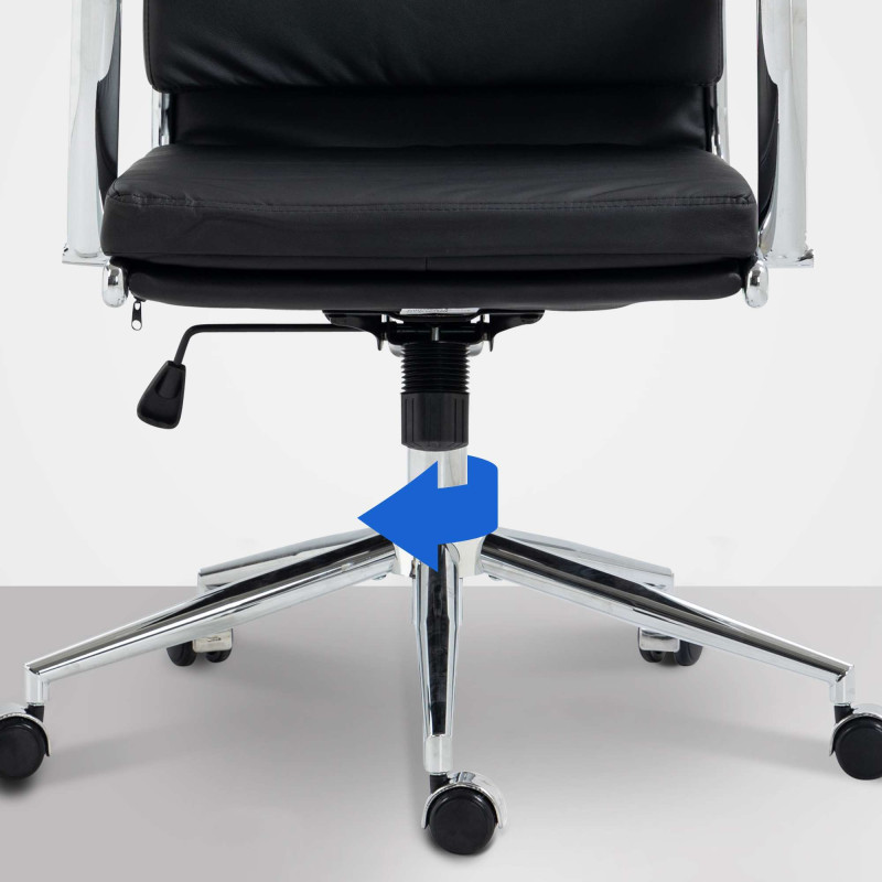 Chaise de bureau Cleveland en similicuir noir