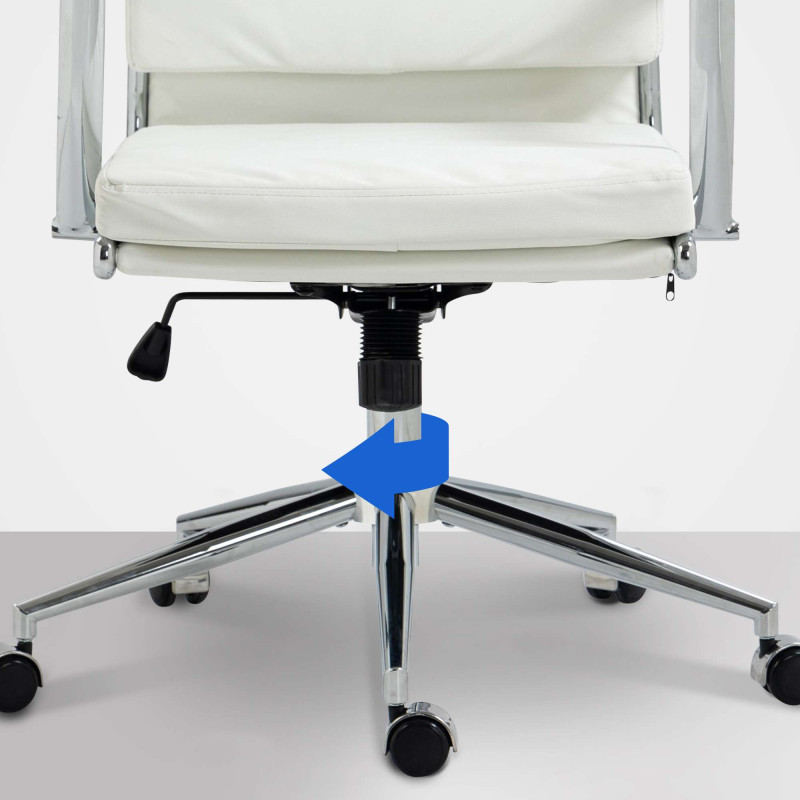 Chaise de bureau Cleveland en similicuir blanc