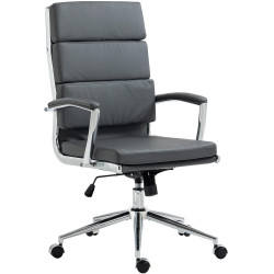 Chaise de bureau Cleveland en similicuir gris