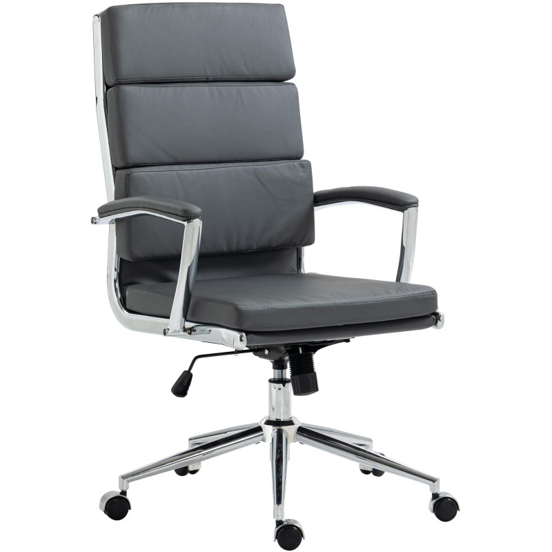 Chaise de bureau Cleveland en similicuir gris
