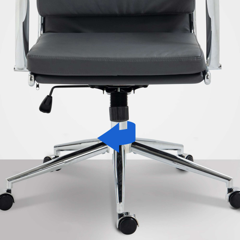 Chaise de bureau Cleveland en similicuir gris