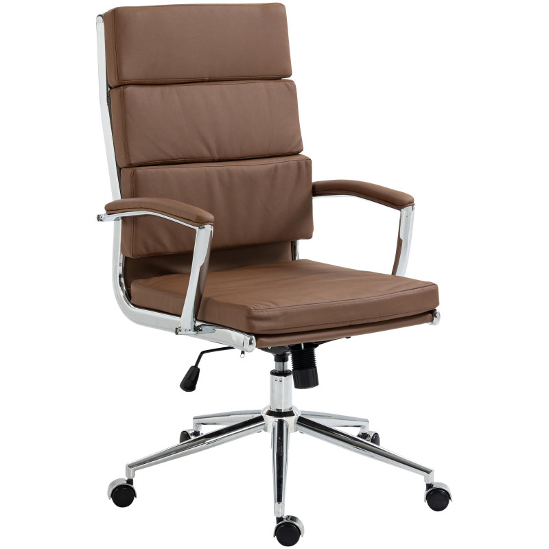 Chaise de bureau Cleveland en similicuir marron clair