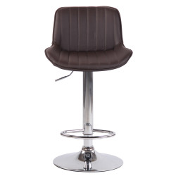 Ensemble de 2 tabourets de bar Lentini, similicuir, marron chromé