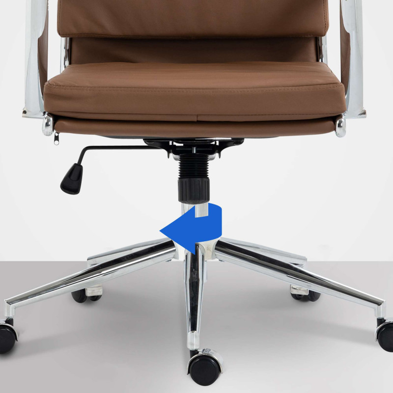 Chaise de bureau Cleveland en similicuir marron clair