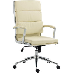 Chaise de bureau Cleveland en similicuir crème