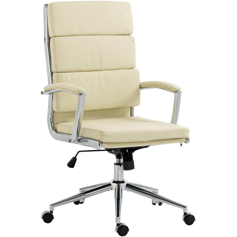 Chaise de bureau Cleveland en similicuir crème