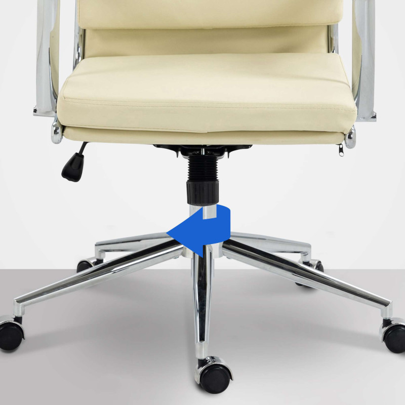 Chaise de bureau Cleveland en similicuir crème