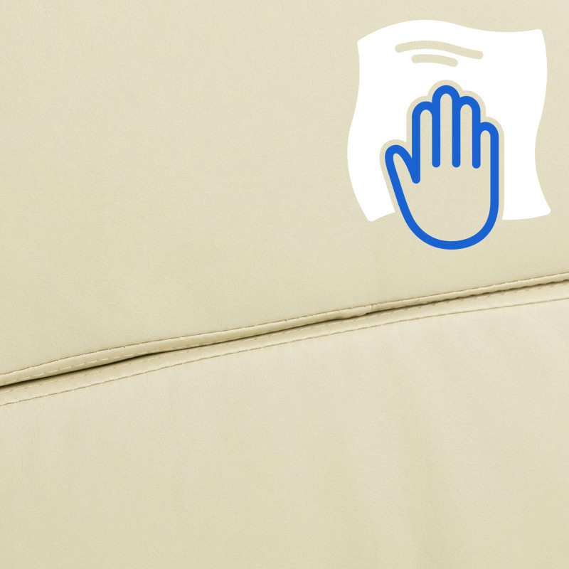 Chaise de bureau Cleveland en similicuir crème