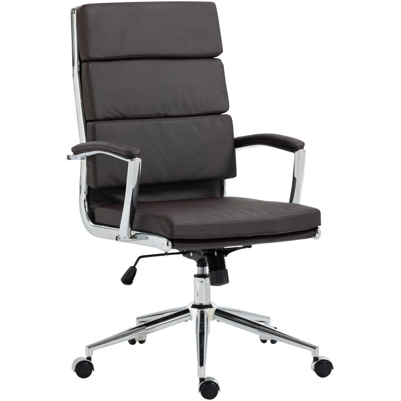 Chaise de bureau Cleveland en similicuir brun