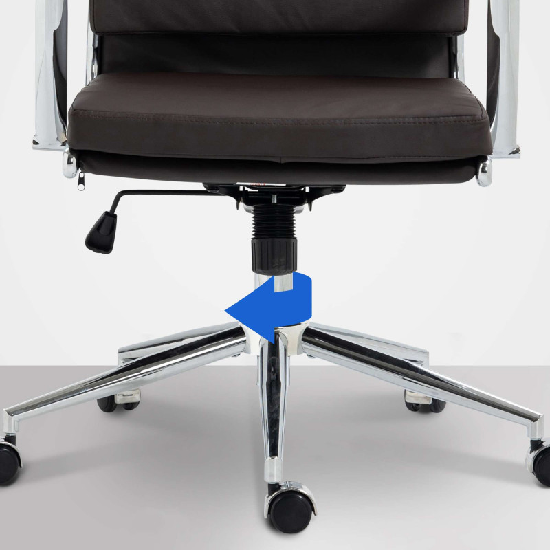 Chaise de bureau Cleveland en similicuir brun