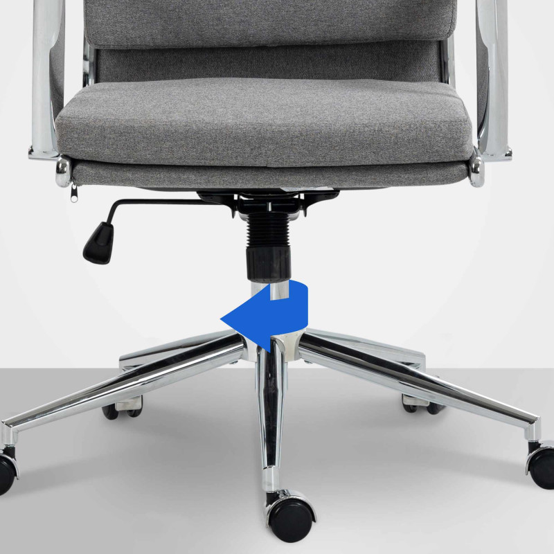 Chaise de bureau en tissu Cleveland gris