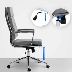 Chaise de bureau en tissu Cleveland gris