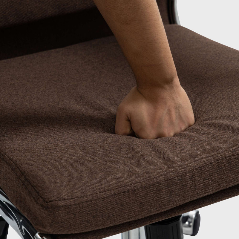Chaise de bureau en tissu Cleveland brun