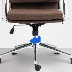 Chaise de bureau en tissu Cleveland brun