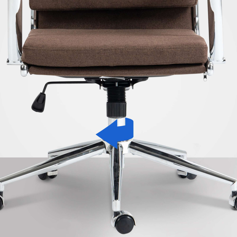 Chaise de bureau en tissu Cleveland brun