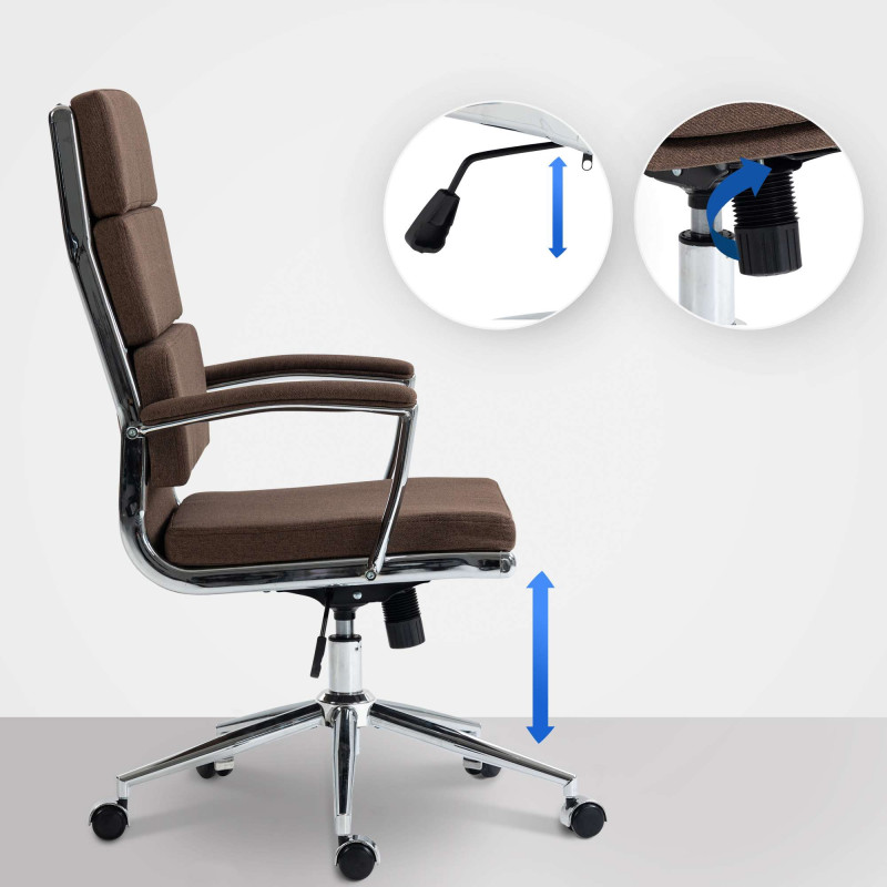 Chaise de bureau en tissu Cleveland brun