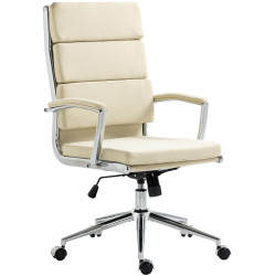 Chaise de bureau en tissu Cleveland crème