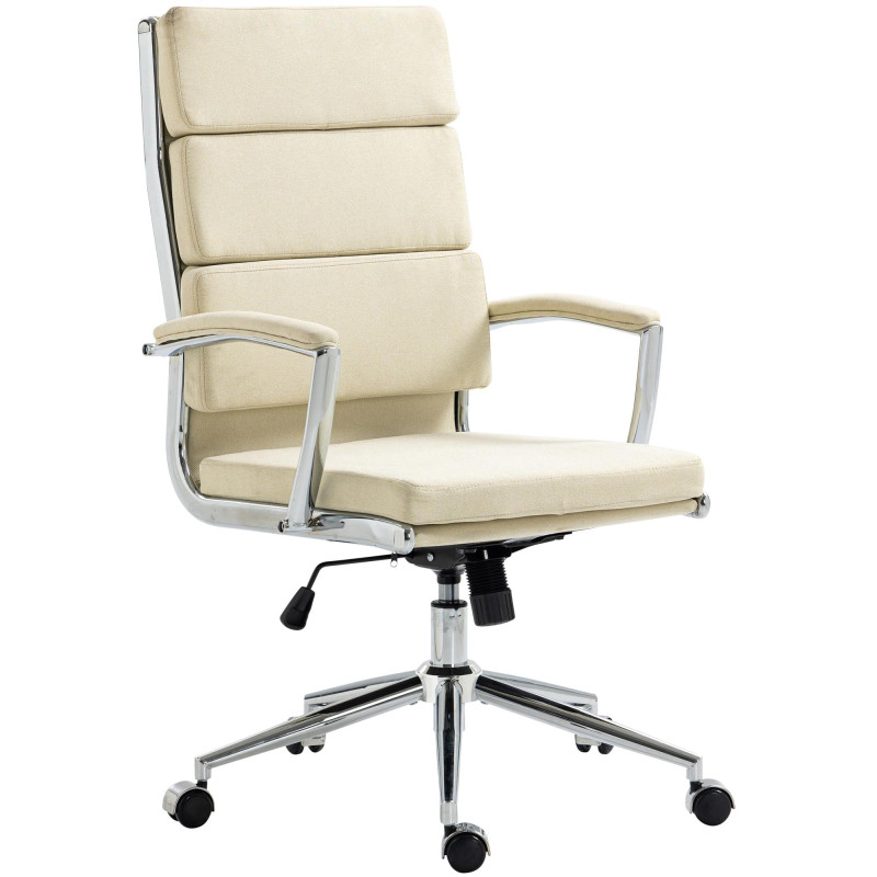 Chaise de bureau en tissu Cleveland crème