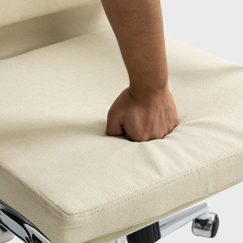 Chaise de bureau en tissu Cleveland crème