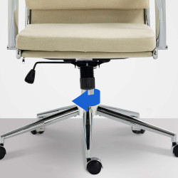 Chaise de bureau en tissu Cleveland crème