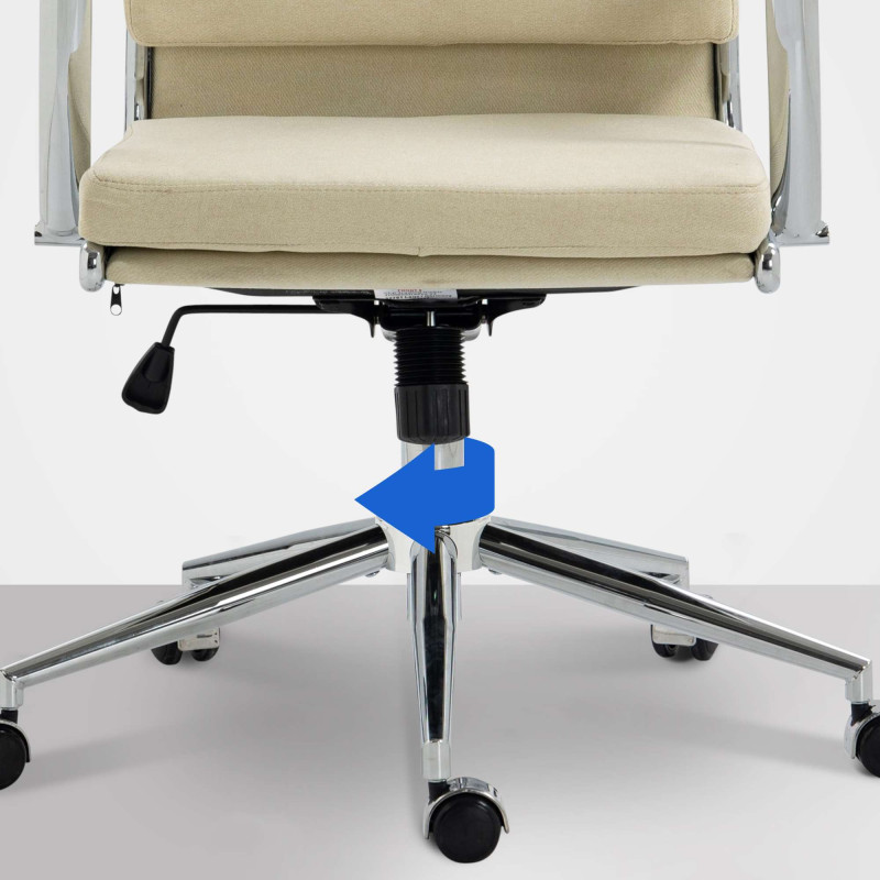 Chaise de bureau en tissu Cleveland crème