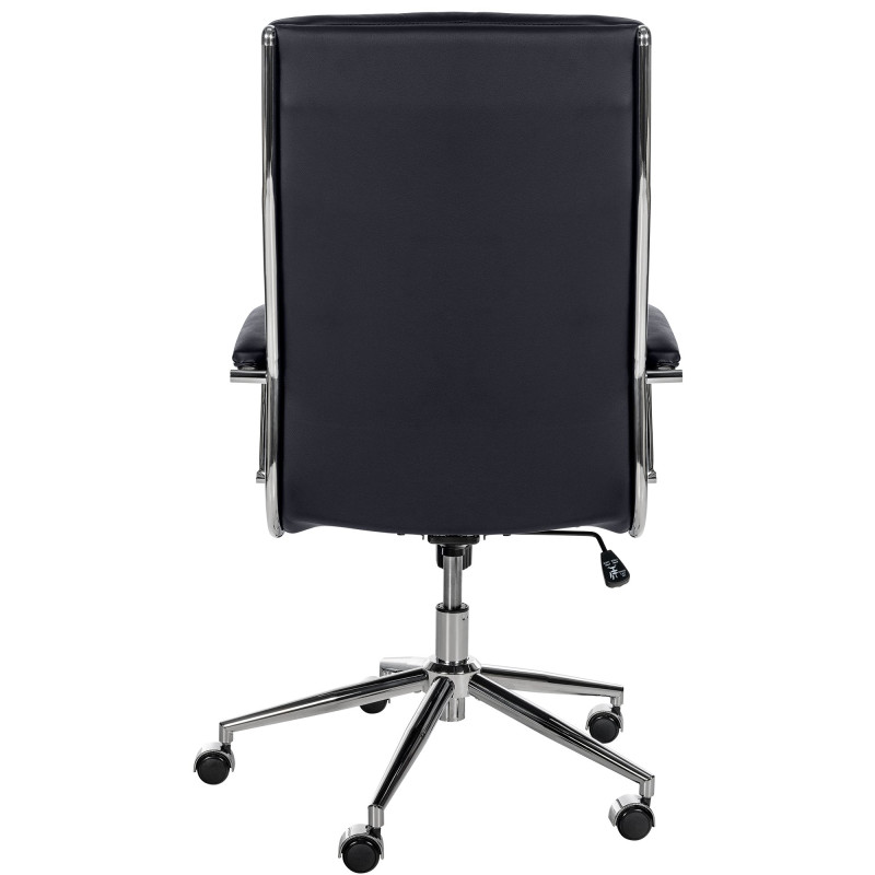 Chaise de bureau Cleveland en cuir véritable noir