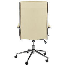 Chaise de bureau Cleveland en cuir véritable crème