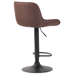 Ensemble de 2 tabourets de bar Lentini, tissu, noir/marron