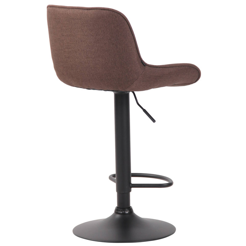 Ensemble de 2 tabourets de bar Lentini, tissu, noir/marron