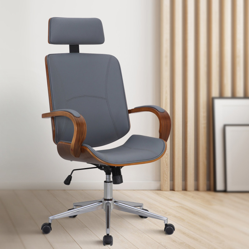 Chaise de bureau Dayton noyer/gris