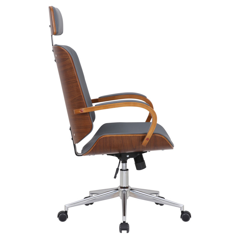 Chaise de bureau Dayton noyer/gris