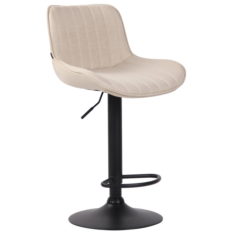 Ensemble de 2 tabourets de bar Lentini, tissu noir et crème