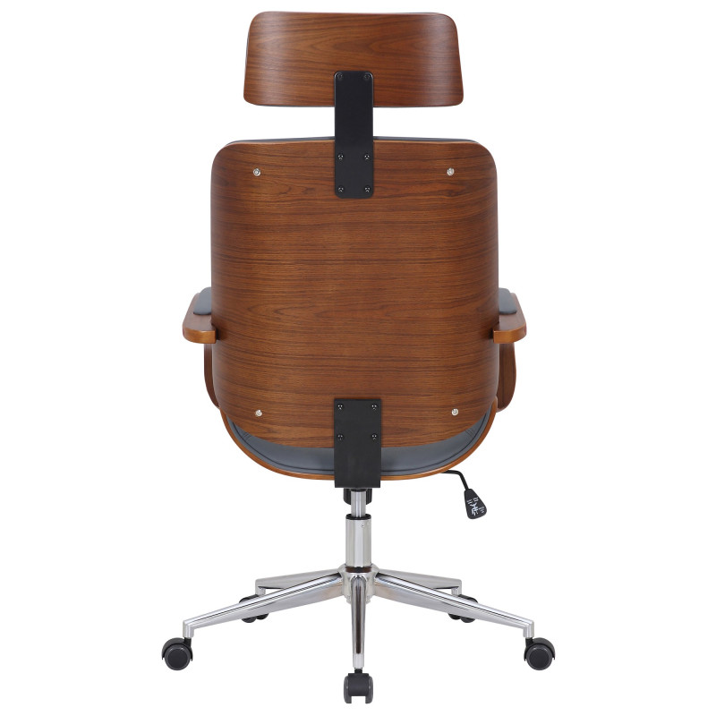 Chaise de bureau Dayton noyer/gris