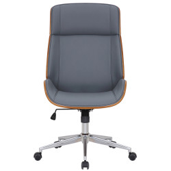 Chaise de bureau Varel en cuir artificiel noyer/gris